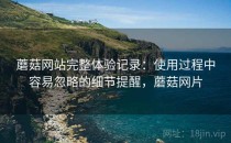 蘑菇网站完整体验记录：使用过程中容易忽略的细节提醒，蘑菇网片