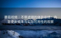 蘑菇视频｜不带滤镜的体验总结：内容更新频率与实际可用性的观察