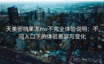 天美密桃果冻mv不完全体验说明：不同入口下的体验差异与变化