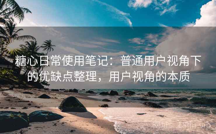 糖心日常使用笔记：普通用户视角下的优缺点整理，用户视角的本质  第1张
